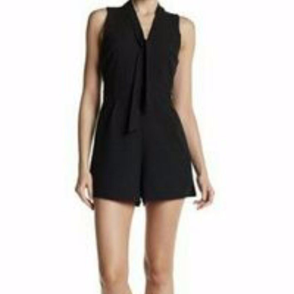 NWT The Vanity Room- Black Tie Neck Romper Medium